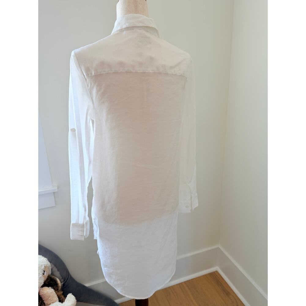 Summersalt The Silky Luxe Short Effortless Shirtdress Swim Cover-Up White Medium - Picture 6 of 7